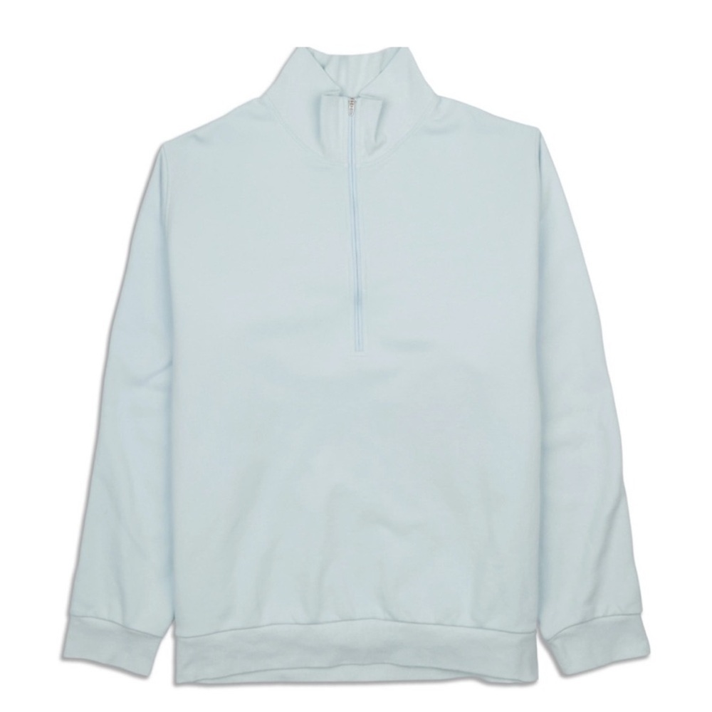 NWT Lululemon athletica Men's Sky Blue French Terry Oversized Half-Zip XS.
